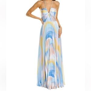 Monique Lhullier Swirl Satin Gown